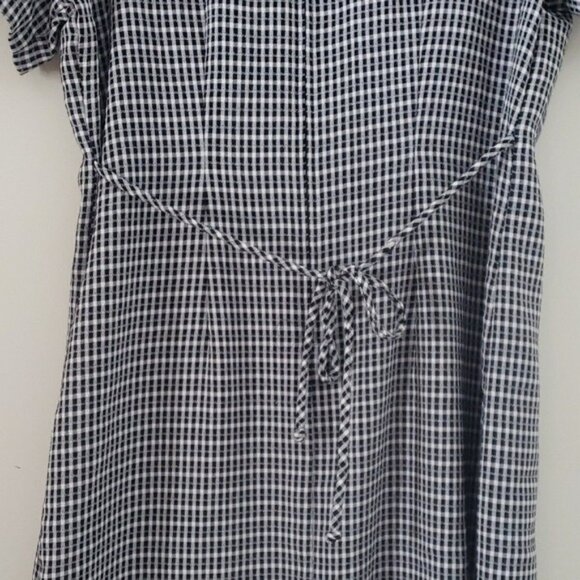 Vintage 90s Lisa Jo Plaid Layered Short Sleeve Dress Size 11/12 Academia Office - Picture 7 of 10